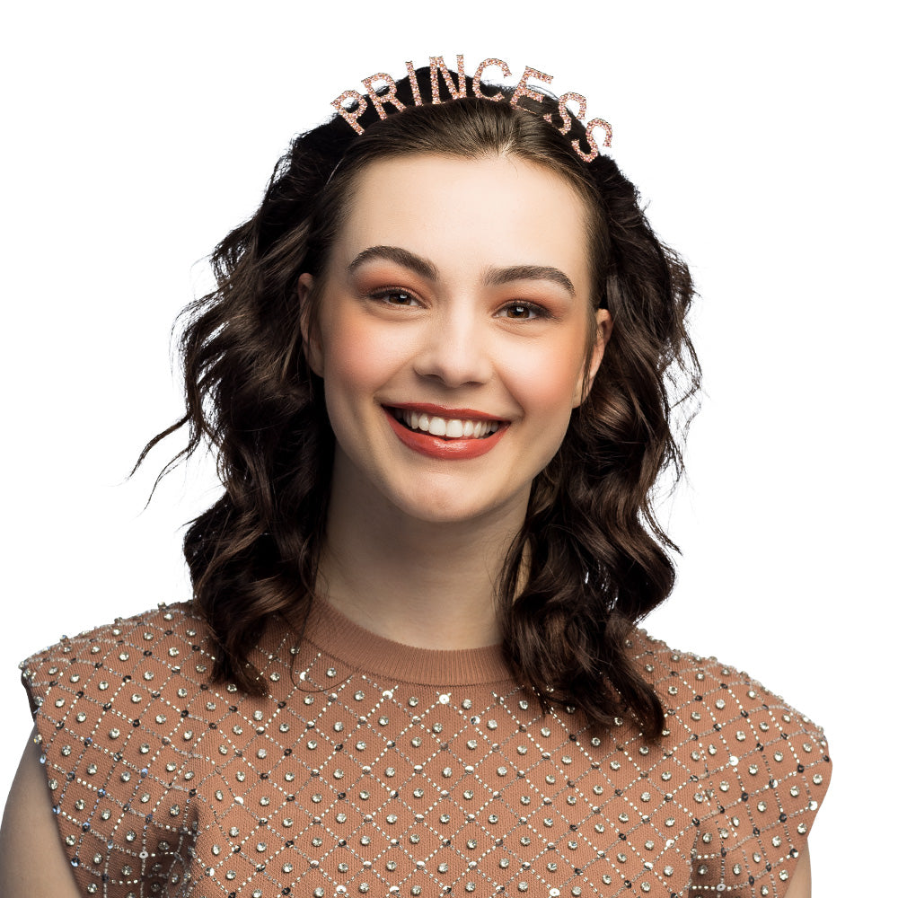 Serre-tête Princesse Paillettes Rose - Accessoire Fête