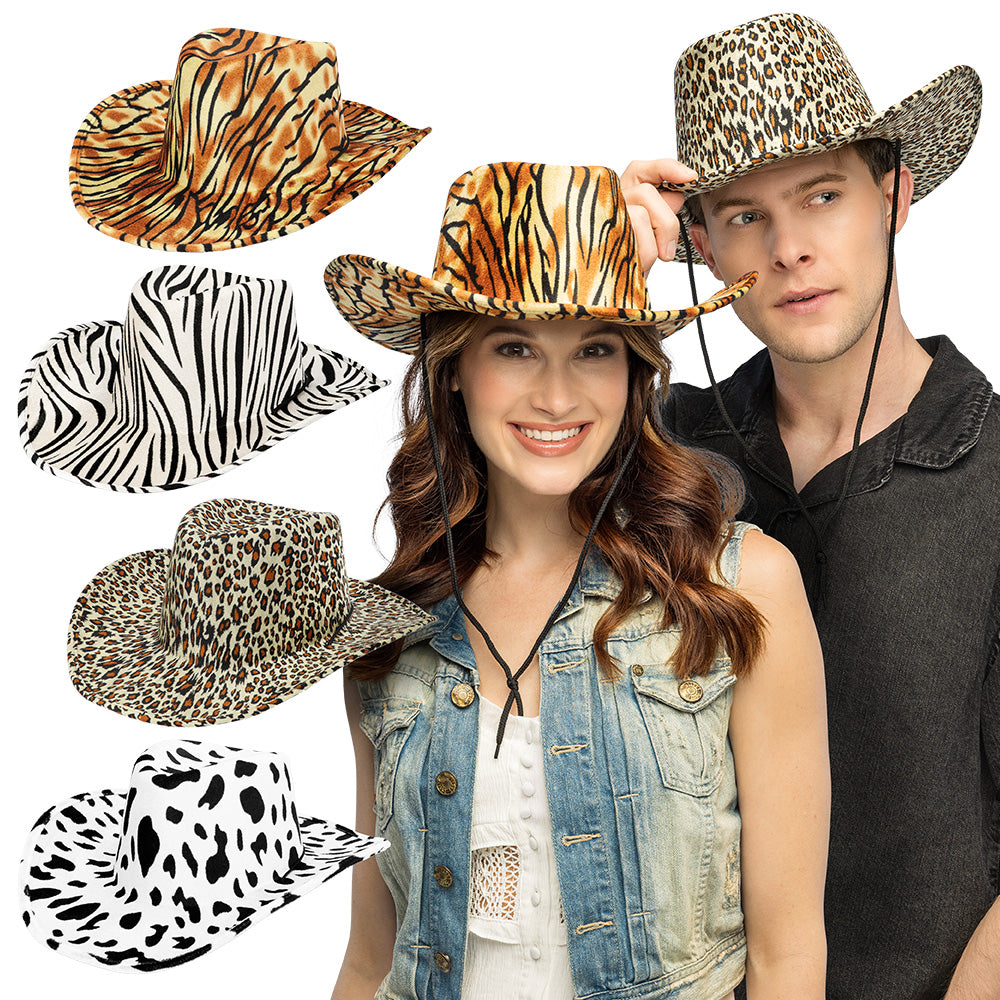 Chapeau Cowboy Animal Print - 5 Motifs Assortis