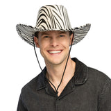 Chapeau Cowboy Zébré Noir et Blanc - Accessoire Déguisement