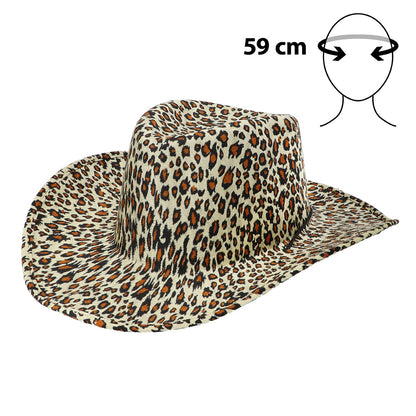 Chapeau Cowboy Léopard 59cm - Accessoire Western Festif