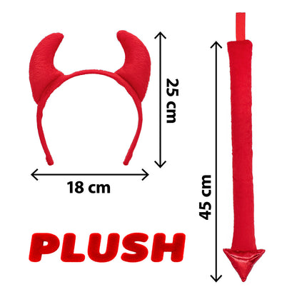 Cornes de Diable Rouges avec Trident - Accessoire Déguisement