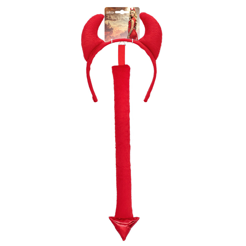 Cornes de Diable Rouges avec Trident - Accessoire Déguisement