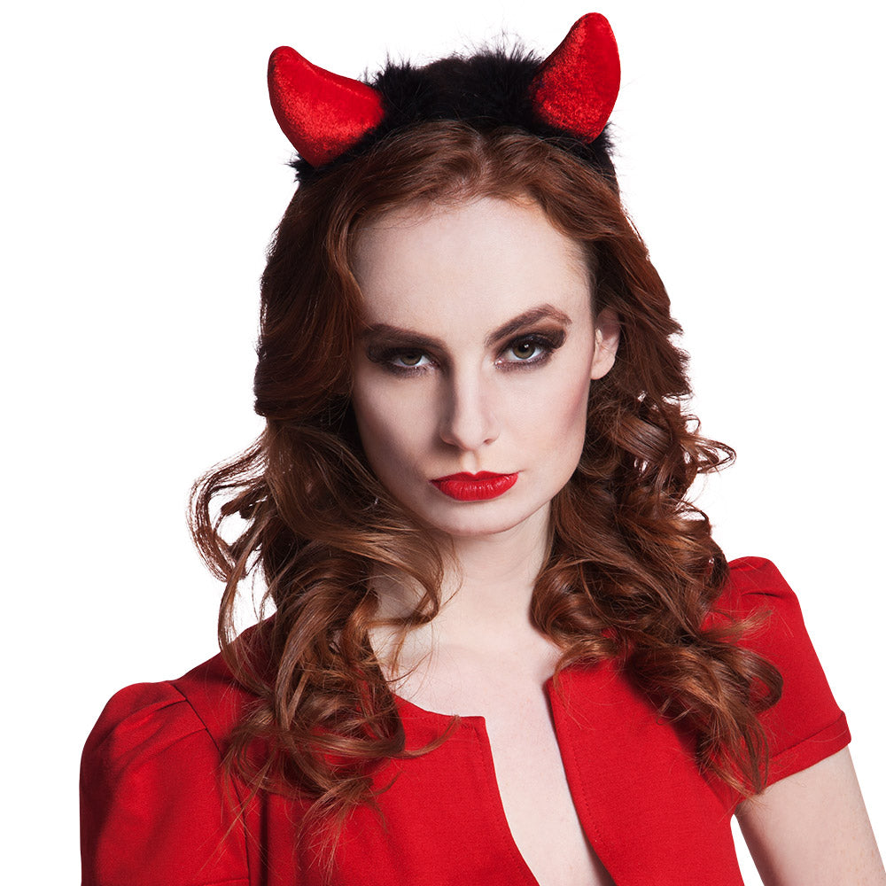 Cornes de Diable Rouge et Noir - Accessoire Déguisement