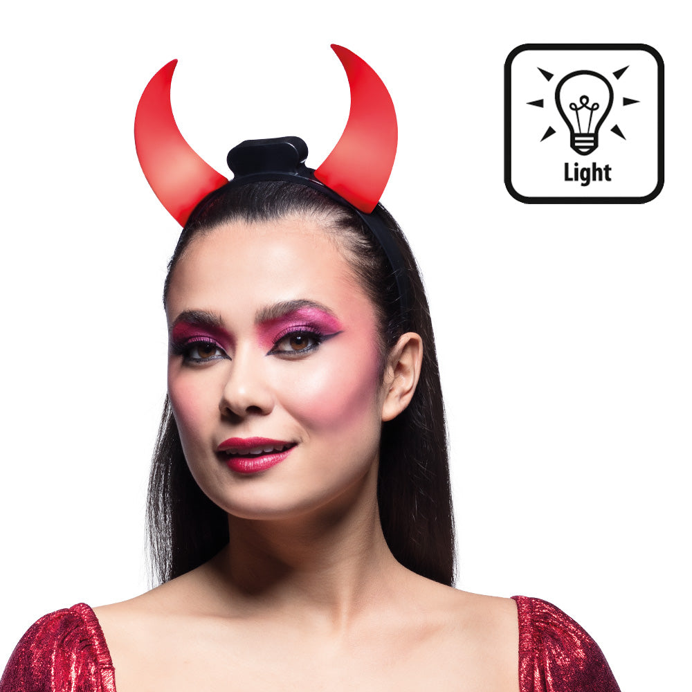 Cornes Diable LED Rouges - Serre-tête Lumineux Adulte