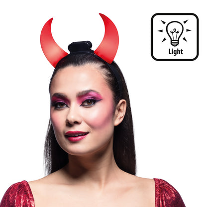 Cornes Diable LED Rouges - Serre-tête Lumineux Adulte