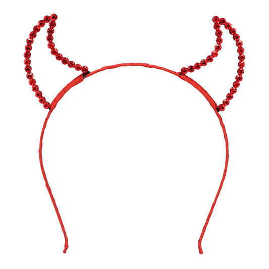 Cornes de Diable Paillettes Rouges - Serre-tête Adulte