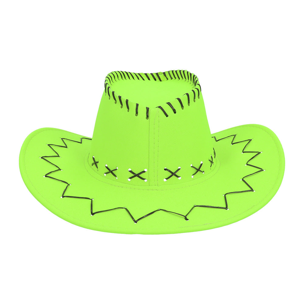 Chapeau Cowboy Fluo UV Blacklight - Déguisement Soirée Festive