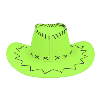 Chapeau Cowboy Fluo UV Blacklight - Déguisement Soirée Festive