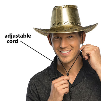 Chapeau Cowboy Doré Pailleté - Accessoire Western Festif