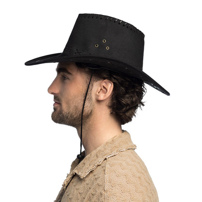 Chapeau Cowboy Noir Suédé - Accessoire Western Adulte
