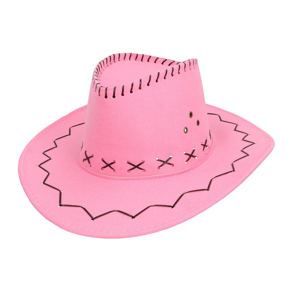 Chapeau Cowboy Rose Fuchsia Adulte - Déguisement Far West