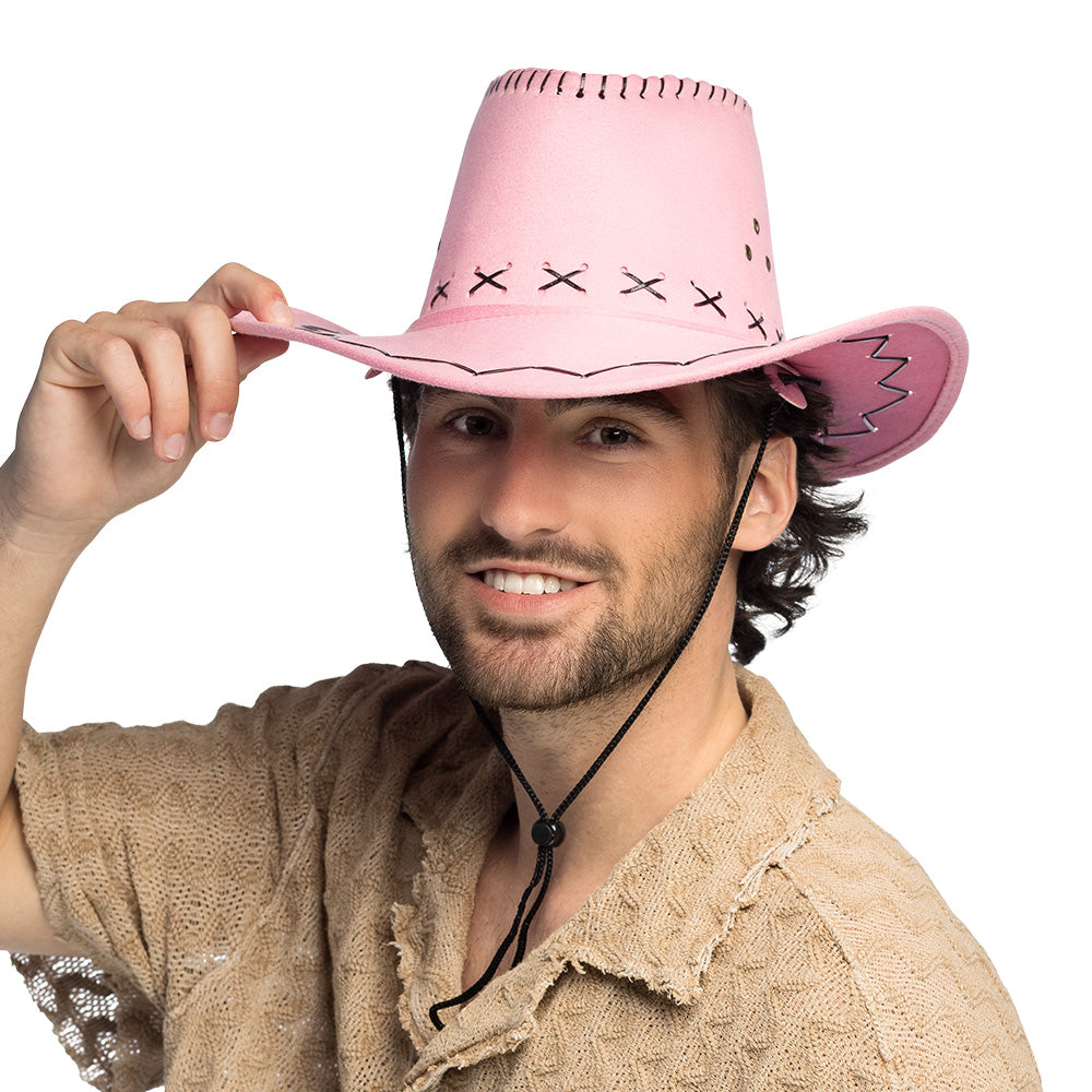 Chapeau Cowboy Rose Fuchsia Adulte - Déguisement Far West