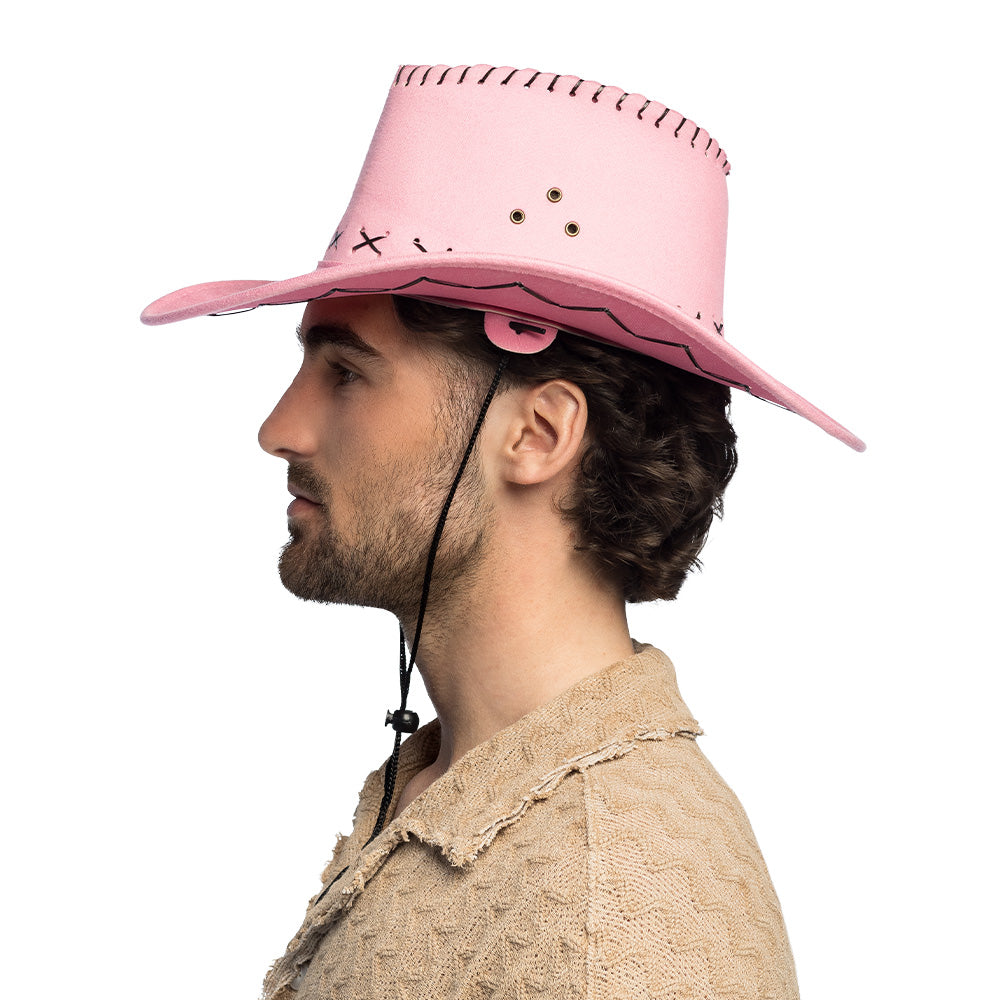 Chapeau Cowboy Rose Fuchsia Adulte - Déguisement Far West