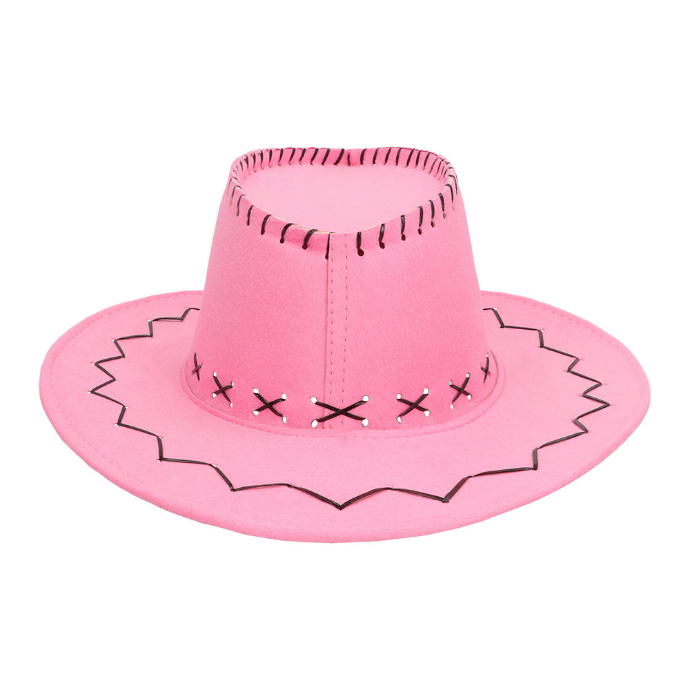 Chapeau Cowboy Rose Fuchsia Adulte - Déguisement Far West