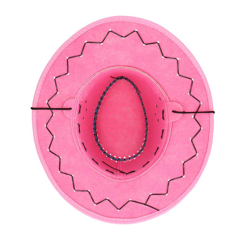 Chapeau Cowboy Rose Fuchsia Adulte - Déguisement Far West