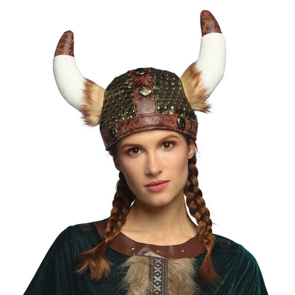 Casque Viking Cornes Blanches - Déguisement Guerrier Nordique