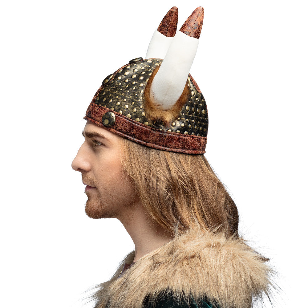 Casque Viking Cornes Blanches - Déguisement Guerrier Nordique