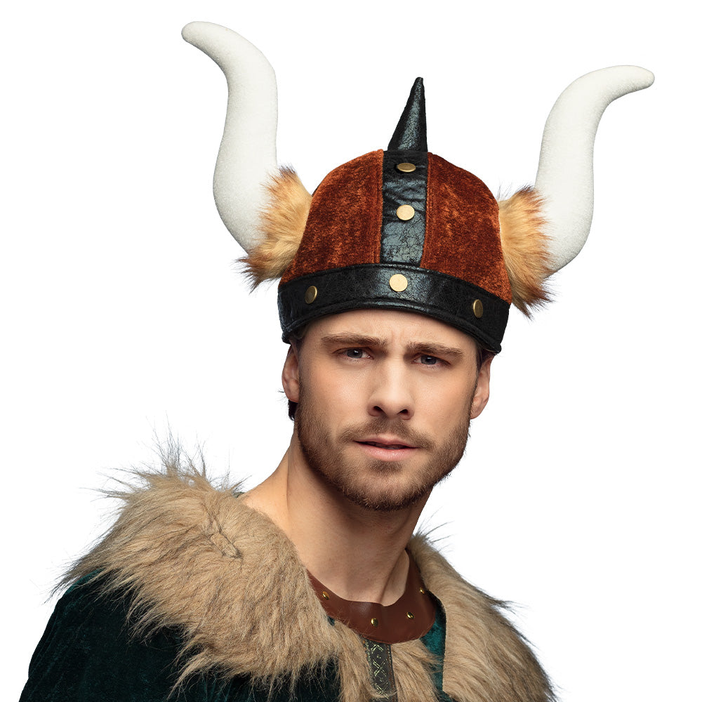 Casque de Viking avec Cornes Blanches - Déguisement Guerrier