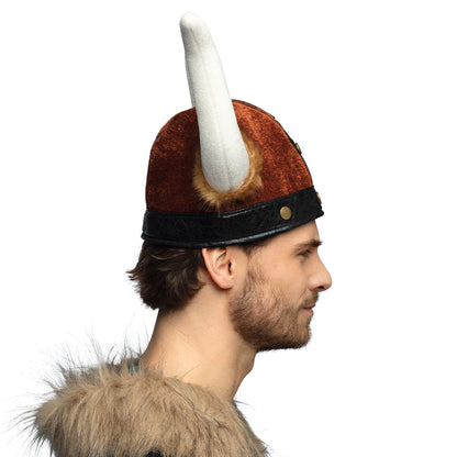 Casque de Viking avec Cornes Blanches - Déguisement Guerrier