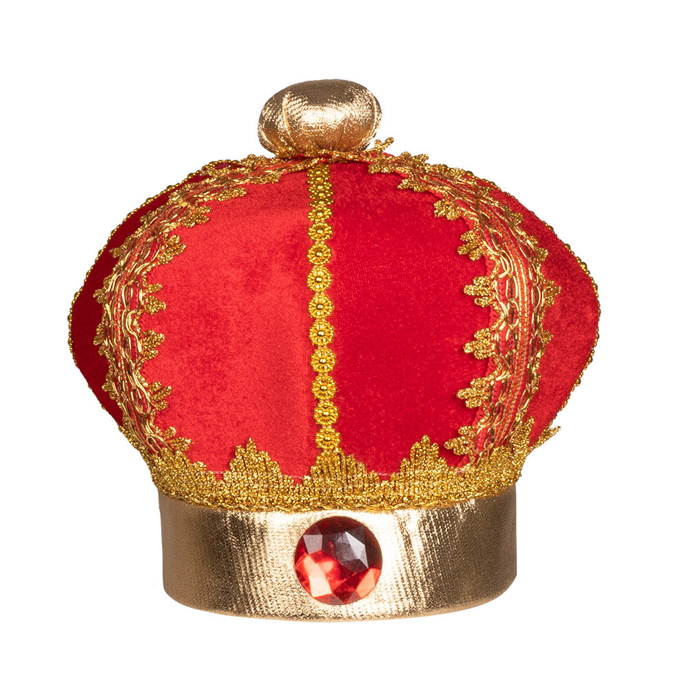 Couronne de Roi Royale Rouge et Or avec Orbe pour Enfant