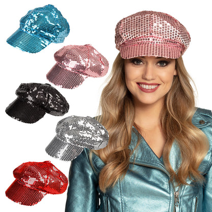 Casquette Paillettes Brillante 6 Couleurs - Déguisement Disco