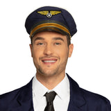 Casquette Pilote Aviateur Bleu Marine - Déguisement Aérien
