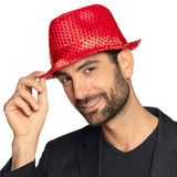 Chapeau Haut de Forme Paillettes Rouges - Accessoire Déguisement