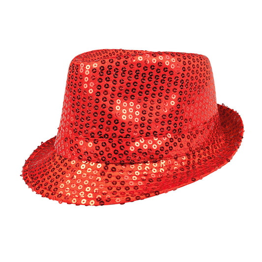 Chapeau Haut de Forme Paillettes Rouges - Accessoire Déguisement