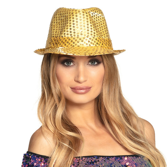 Chapeau Paillettes Doré Adulte - Style Disco & Fête