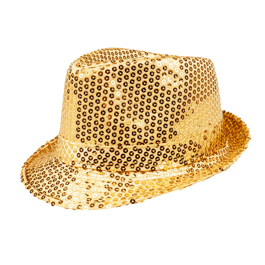 Chapeau Paillettes Doré Adulte - Style Disco & Fête