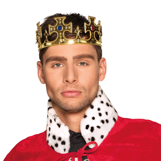 Couronne Royale Dorée Médiévale 60cm - Accessoire Roi Reine