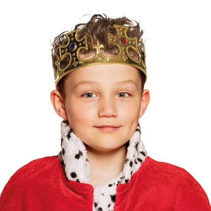 Couronne Royale Dorée Médiévale 60cm - Accessoire Roi Reine