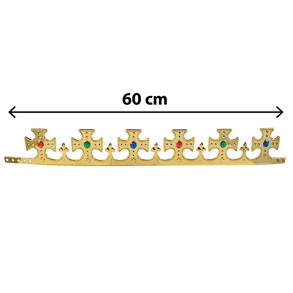 Couronne Royale Dorée Médiévale 60cm - Accessoire Roi Reine