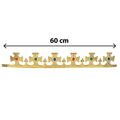 Couronne Royale Dorée Médiévale 60cm - Accessoire Roi Reine