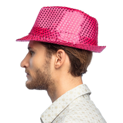 Chapeau Haut de Forme Paillettes - 12 Couleurs Assorties
