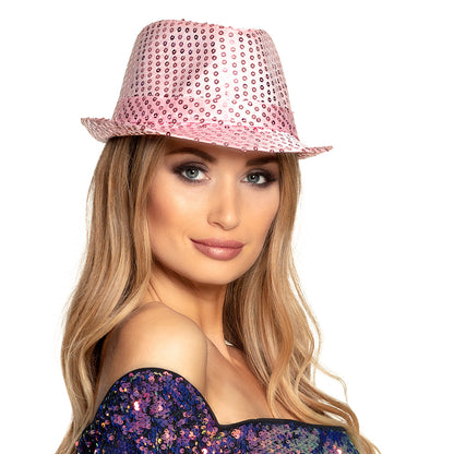 Chapeau Haut de Forme Paillettes - 12 Couleurs Assorties