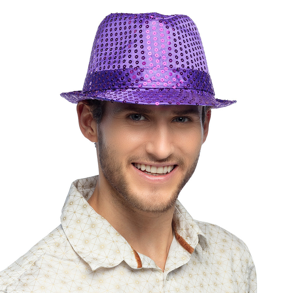 Chapeau Haut de Forme Paillettes - 12 Couleurs Assorties