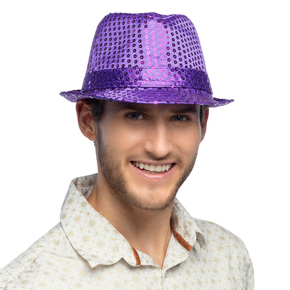 Chapeau Haut de Forme Paillettes - 12 Couleurs Assorties