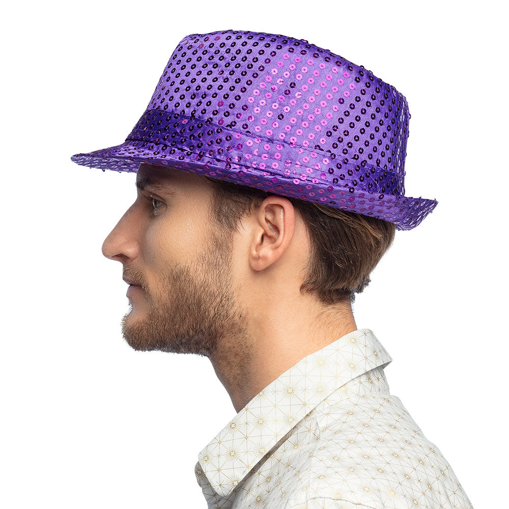 Chapeau Haut de Forme Paillettes - 12 Couleurs Assorties