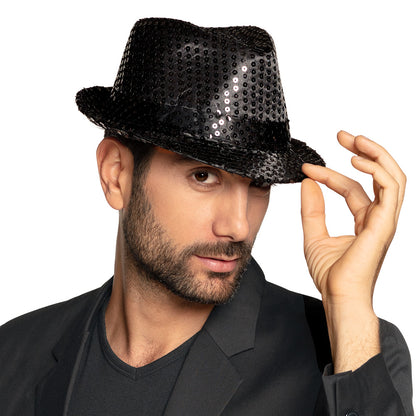 Chapeau Haut de Forme Paillettes - 12 Couleurs Assorties