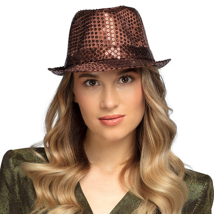 Chapeau Haut de Forme Paillettes - 12 Couleurs Assorties