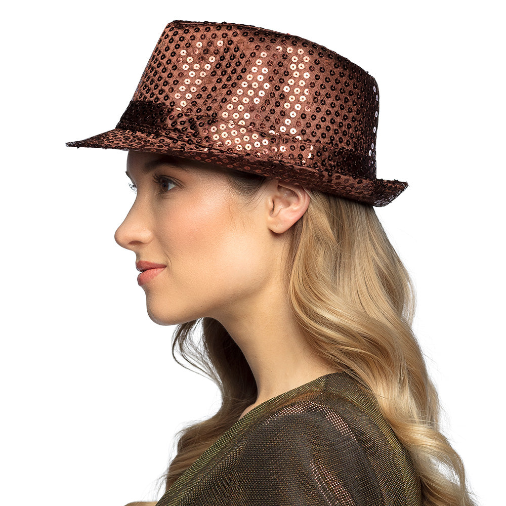 Chapeau Haut de Forme Paillettes - 12 Couleurs Assorties