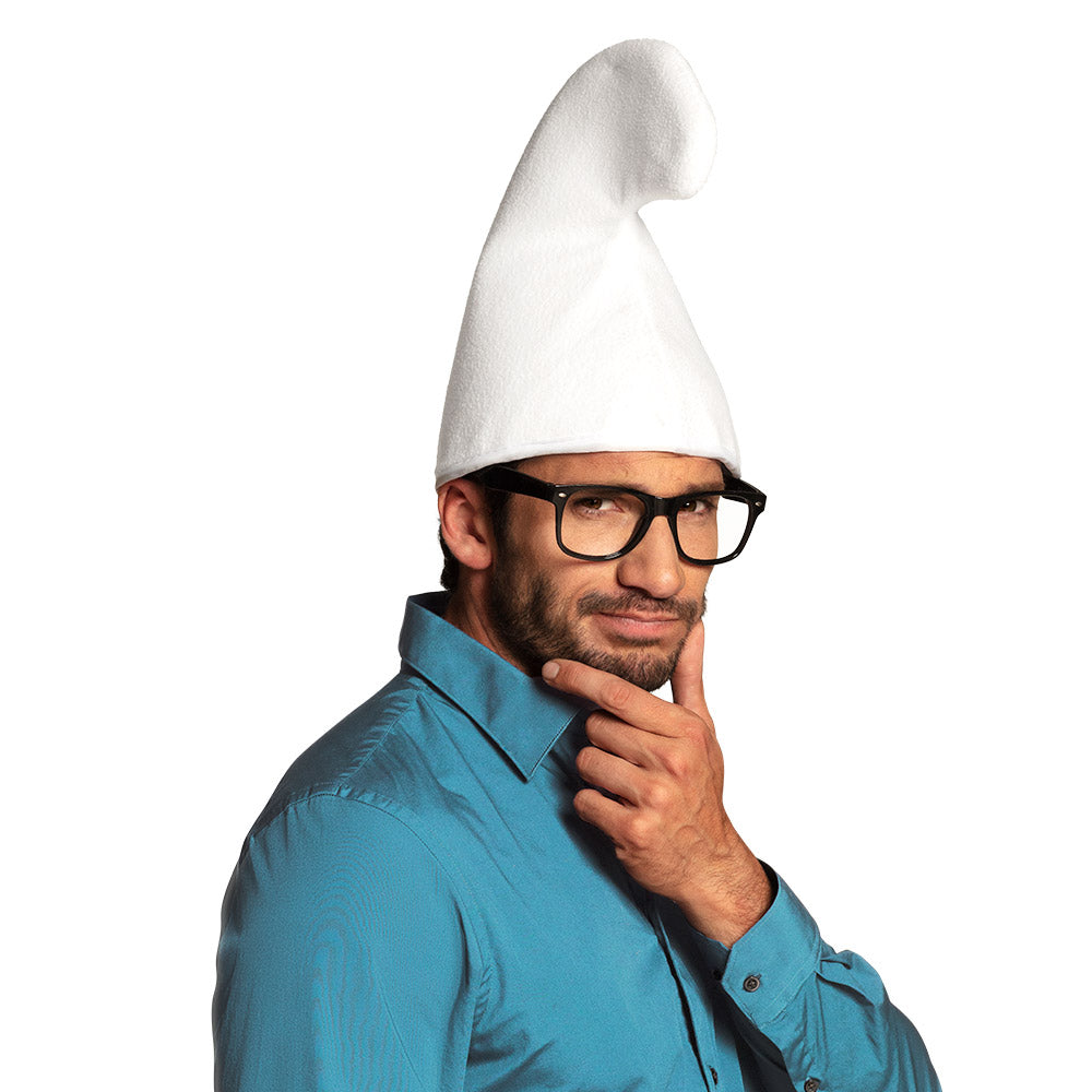 Bonnet Lutin Blanc - Chapeau de Gnome Pointu Enfant et Adulte