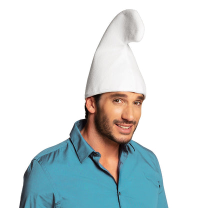 Bonnet Lutin Blanc - Chapeau de Gnome Pointu Enfant et Adulte