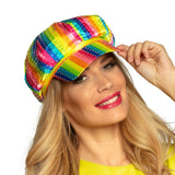 Casquette Sequins Arc-en-ciel Multicolore Adulte Disco