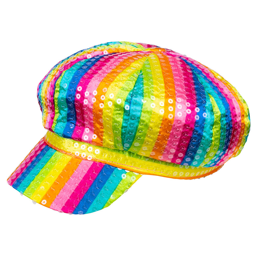 Casquette Sequins Arc-en-ciel Multicolore Adulte Disco
