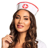 Infirmière Chic - Coiffe Blanche et Rouge Déguisement