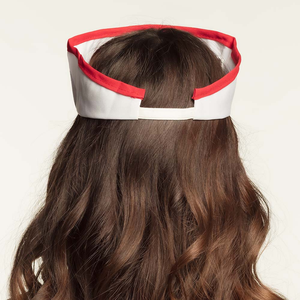 Infirmière Chic - Coiffe Blanche et Rouge Déguisement