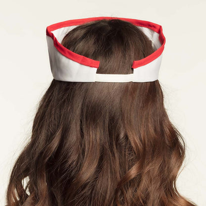 Infirmière Chic - Coiffe Blanche et Rouge Déguisement