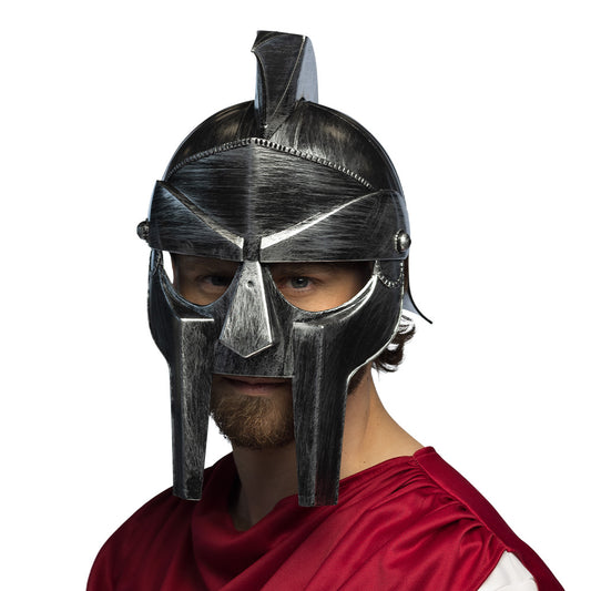 Casque Gladiateur Romain Noir - Accessoire Déguisement Guerrier